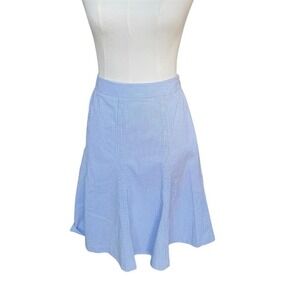 Brooks Brothers seersucker flounce skirt‎ knee length womens size 10